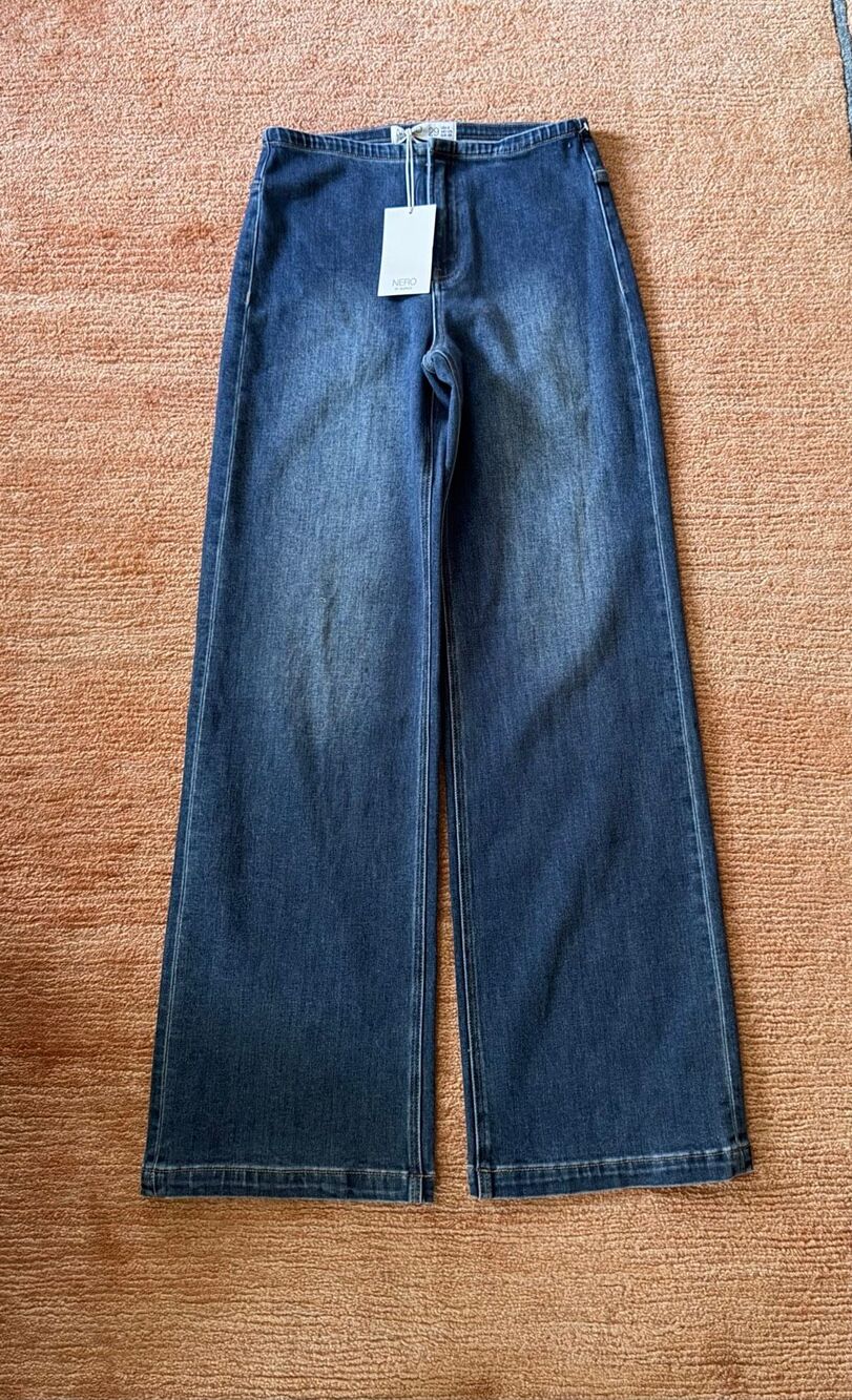NERO by Blenca Wide Leg Jeans Size 29 Blue Stretch Denim NWT